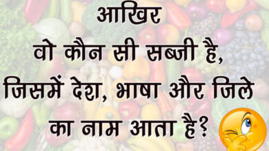 GK Questions : आखिर वो कौन सी सब्जी है, जिसमें देश, भाषा और जिले का नाम आता है?...