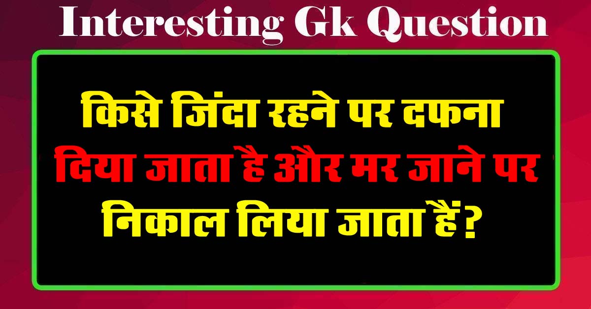 GK Questions : किसे जिंदा रहने पर दफना दिया जाता है और मर जाने पर निकाल लिया जाता है?...