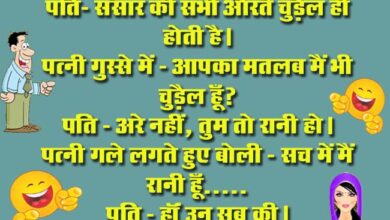 Husband Wife Funny Jokes : पति- संसार की सभी औरते चुड़ैल ही होती है, पत्नी गुस्से में- आपका मतलब मैं भी चुड़ैल हूँ?...