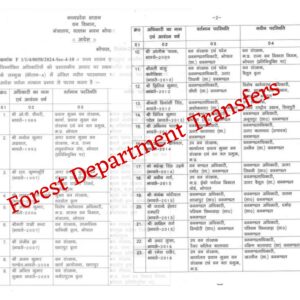 Forest Department Transfers