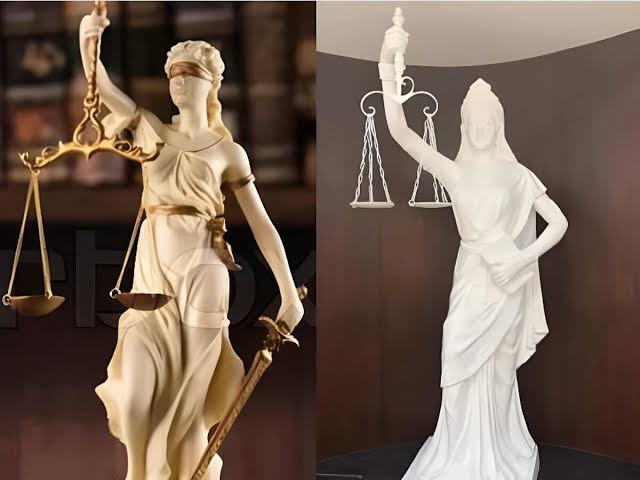 New Justice Statue: कानून की आंखों से हटी पट्टी
