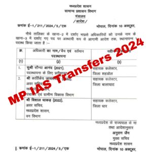 MP IAS Transfers 2024