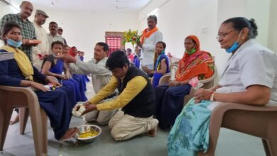 Betul News : स्वछता प्रहरियों का पैर पखारकर, साड़ियां भेंटकर किया सम्मान, मनाई सहस्त्रबाहु जयंती