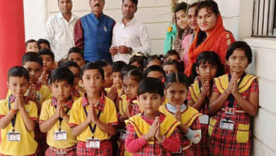 Betul Little Champ School : लिटिल चैम्प स्कूल में मनाया तुलसी विवाह