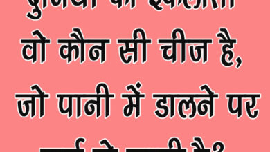 GK Questions : दुनिया की इकलौती वो कौन सी चीज है, जो पानी में डालने पर गर्म हो जाती है?...