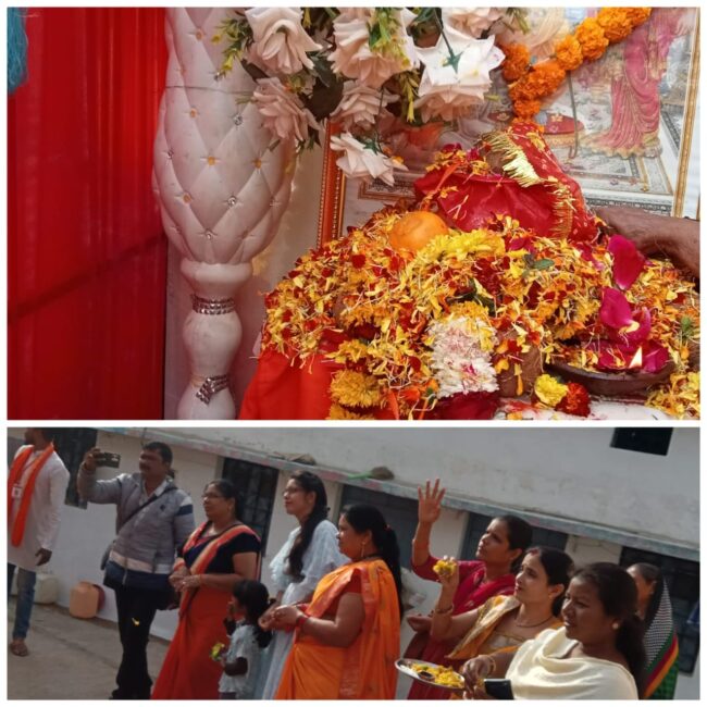 Chhindwara News : अक्षत कलश यात्रा आज चौक से कॉलोनी पहुंची, जय भोले सेवा समिति की महिला मंडल ने किया स्वागत