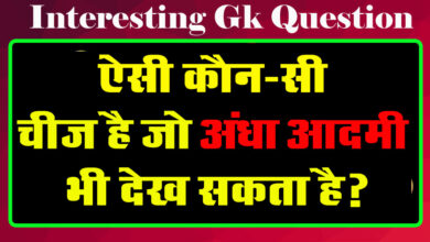 GK Questions : ऐसी कौन-सी चीज है जो अंधा आदमी भी देख सकता है?