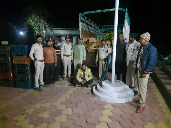 Betul Samachar : पिकअप वाहन में सब्जी कैरेट के नीचे छिपाकर की जा रही थी सागौन की तस्करी
