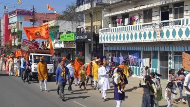 Chhindwara Today News : महागौरी मंदिर प्रांगण नोनिया करबल छिंदवाड़ा में स्थित हनुमान मंदिर से कलश यात्रा प्रारंभ होकर भायदे कॉलोनी विशु नगर से निकली