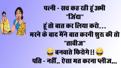 Husband Wife Funny Jokes : पत्‍नी - सच कह रही हूं अभी "जिंदा" हूं तो बात कर लिया करो...