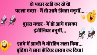 short funny jokes : दो मच्‍छर स्‍टडी कर रहे थे.. पहला मच्‍छर - मैं तो आगे डॉक्‍टर बनूगॉं, दूसरा मच्‍छर...