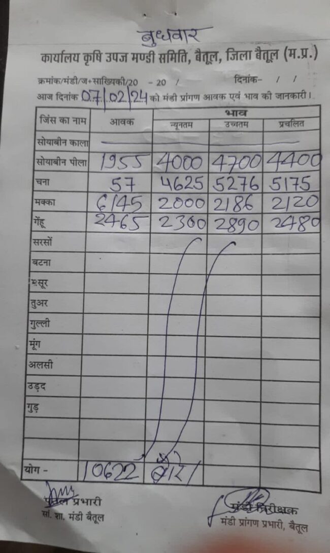 Today Mandi Bhav : आज का बैतूल मंडी भाव