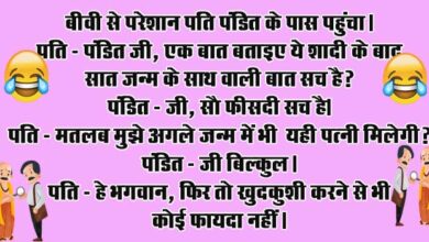 Husband Wife Funny Jokes : पत्नी- आप मुझे ‘रानी’ कहकर क्यों बुलाते हो, पति- क्योंकि ‘नौकरानी’ शब्द लंबा हो जाता है...