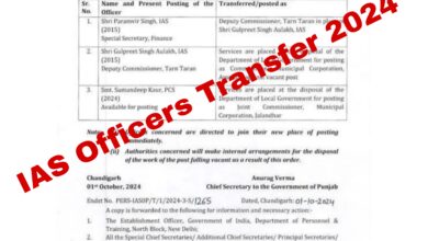 IAS Officers Transfer 2024