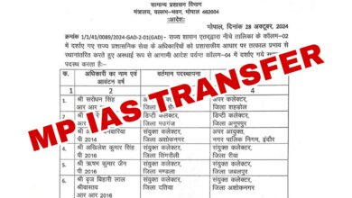 MP IAS Transfers: Administrative reshuffle again in the state, 8 officers transferred